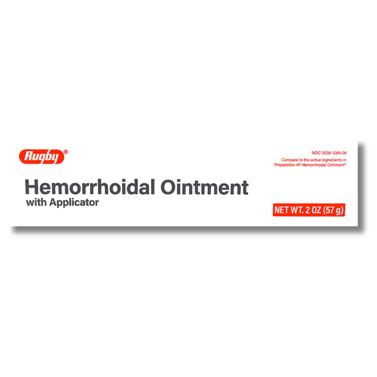 Rugby Hemorrhoidal Ointment with Applicator Mineral Oil 2Oz (57g)