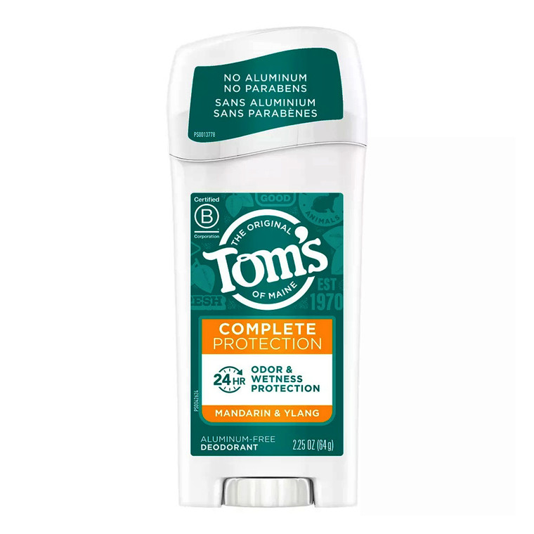 Toms of Maine Complete Protection Deodorant, Mandarin And Ylang, 2.25 Oz
