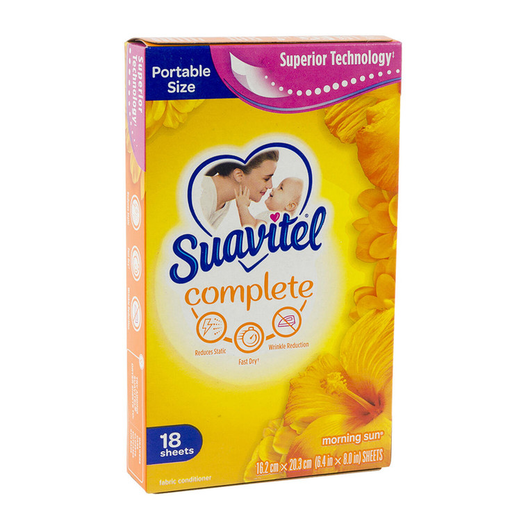 Suavitel Fast Dry Fabric Conditioner Sheets, Magical Morning Sun, 18 Ea