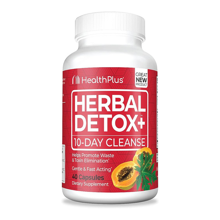 Health Plus 10 Day Herbal Detox Plus Capsules, 40 Ea