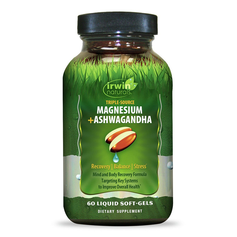 Irwin Naturals Triple Source Magnesium Ashwagandha Softgels, 60 Ea