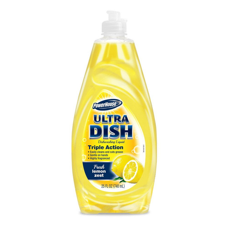 Power House Ultra Dish Detergent, Lemon Zest, 25 Oz