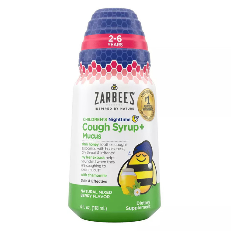Zarbees Childrens Nighttime Cough And Mucus Syrup, Mixed Berry, 118 Ml