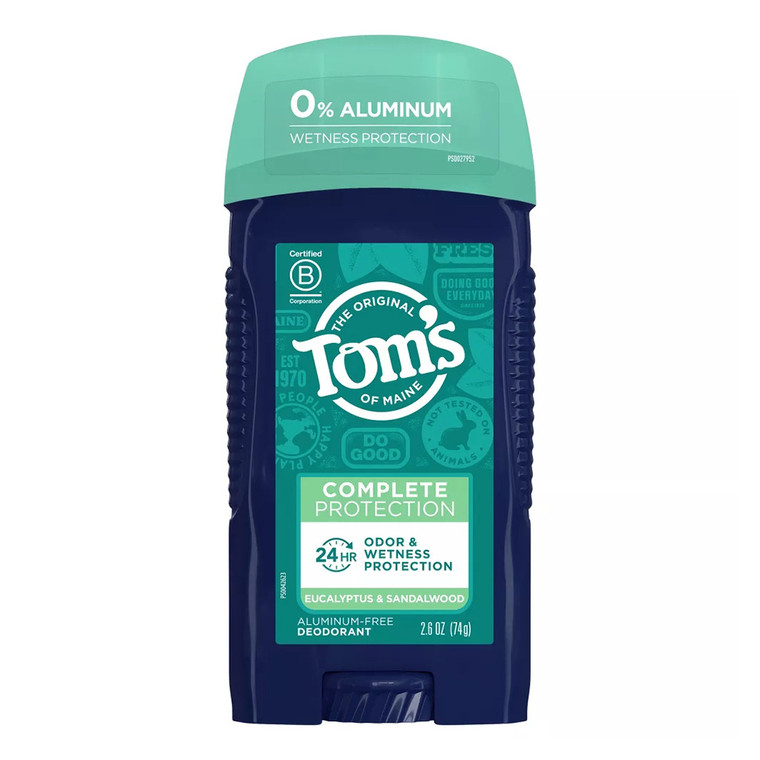 Toms Of Maine Complete Protection Deodorant, Eucalyptus And Sandalwood, 2.6 Oz