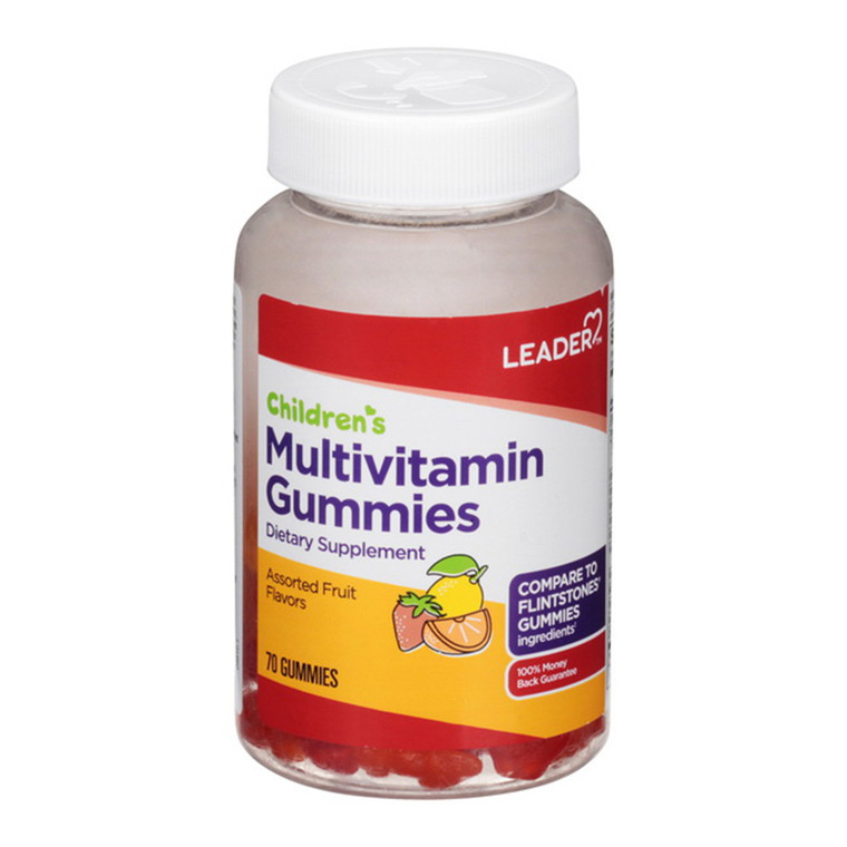 Leader Childrens Multivitamin Gummies, Assorted Fruit Flavors, 70 Ea