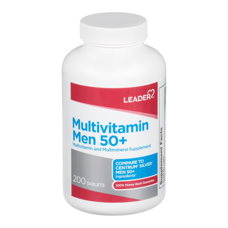 Leader Multivitamin, Men 50Plus, Tablets, 200 Ea