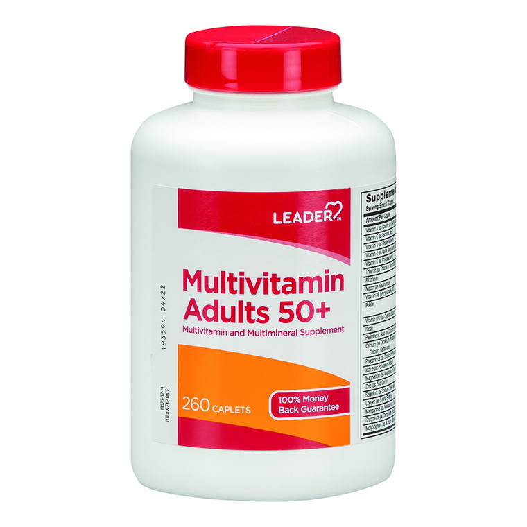 Leader Multivitamin, Adults 50Plus, Cablets, 260 Ea