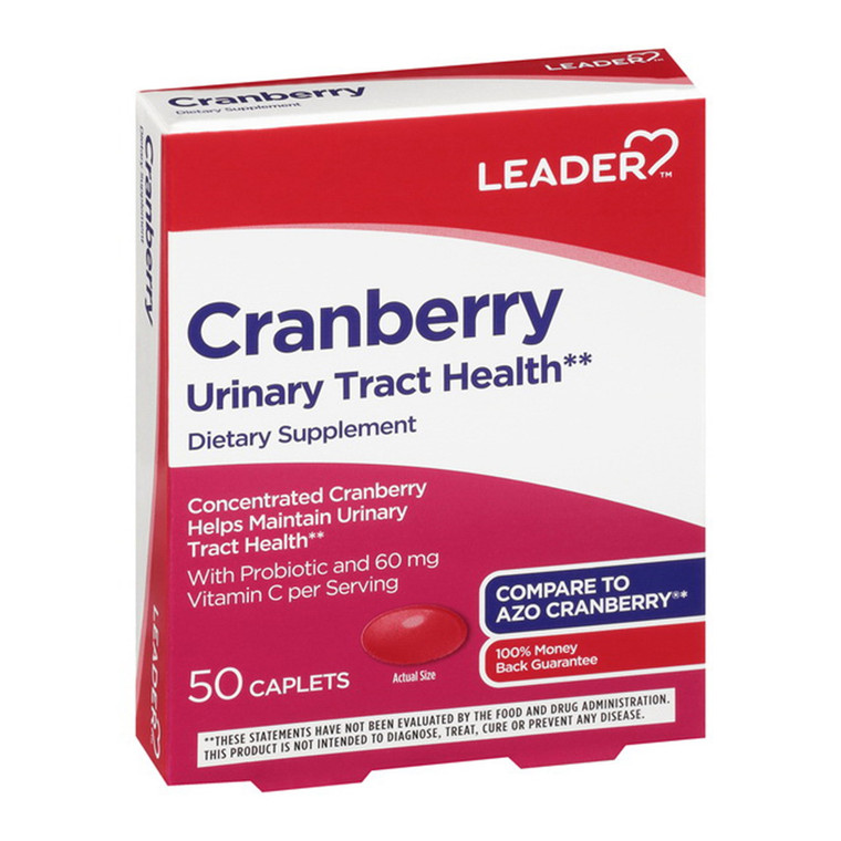 Leader Cranberry, Urinary Tract Health, Caplets, 50 Ea