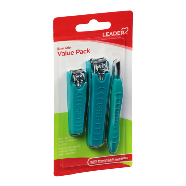 Leader Clipper Tweezers Set, Easy Grip, Value Pack, 1 Ea