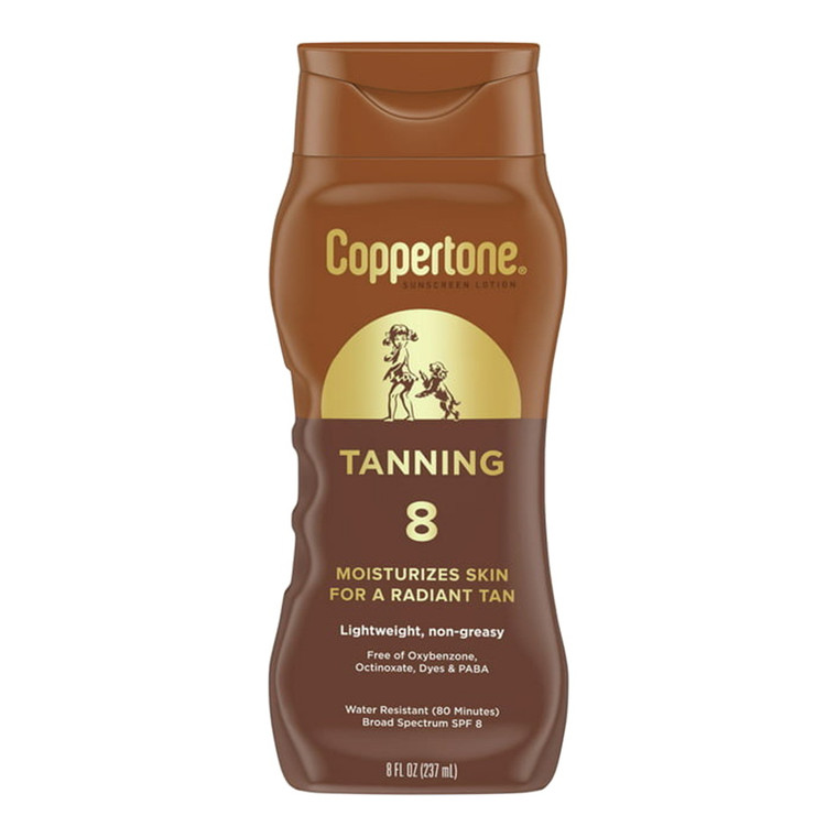 Coppertone Tanning Sunscreen Lotion, Spf 8 Broad Spectrum Sunscreen, 8 Oz