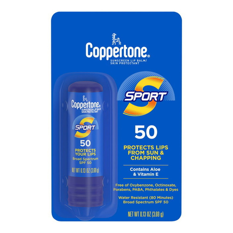 Coppertone Sport Spf 50 Sunscreen Lip Balm, Lip Sunscreen, Lip Balm With Spf, 0.13 Oz