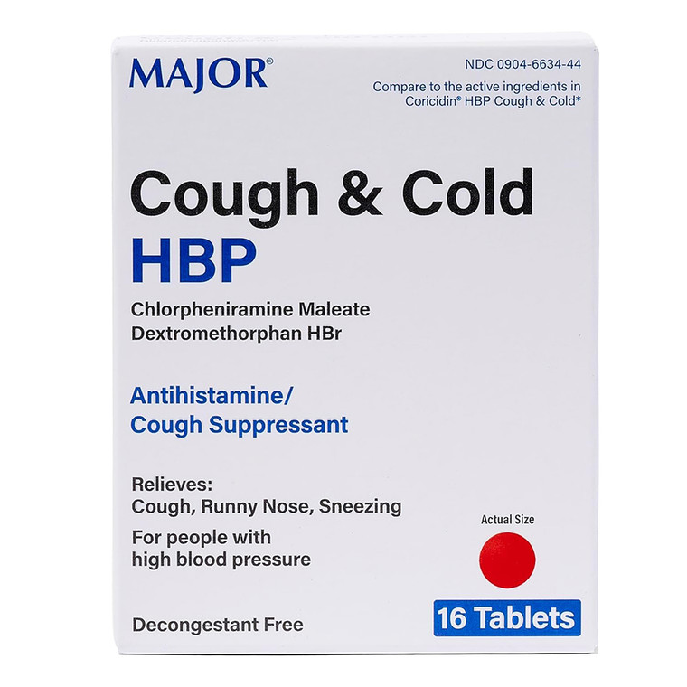 Major Cough and Cold for People with High Blood Pressure Relieves Sneezing and Runny Nose 16Ea