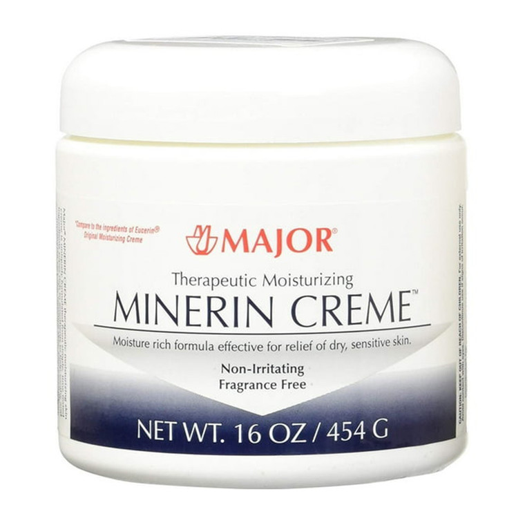 Major Therapeutic Moisturizing Minerin Creme For Dry, Sensitive Skin Fragrance Free, 16 Oz