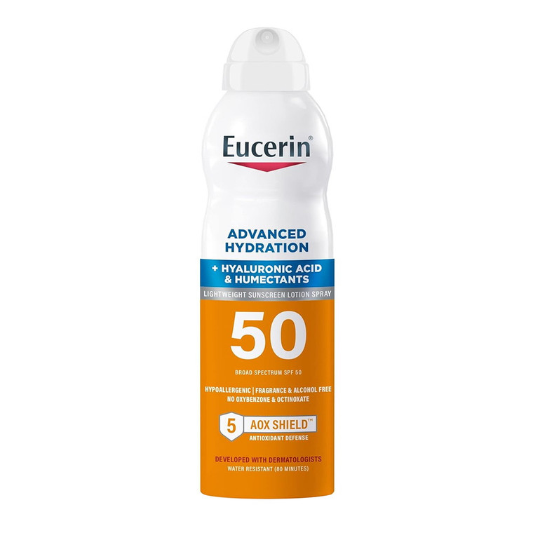 Eucerin Advanced Hydration Sunscreen Spray, Spf 50, 6 Oz