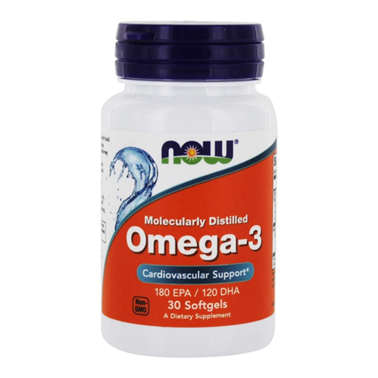 Now Foods Omega 3 Molecularly Distilled Softgel, 30 Ea