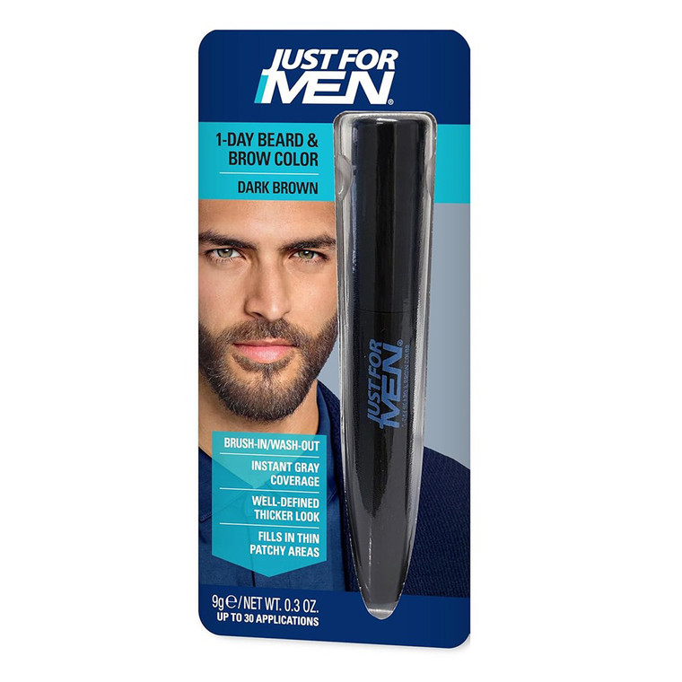 Just For Men 1 Day Temporary Beard and Brow Color Darkest Brown and Black 1Ea