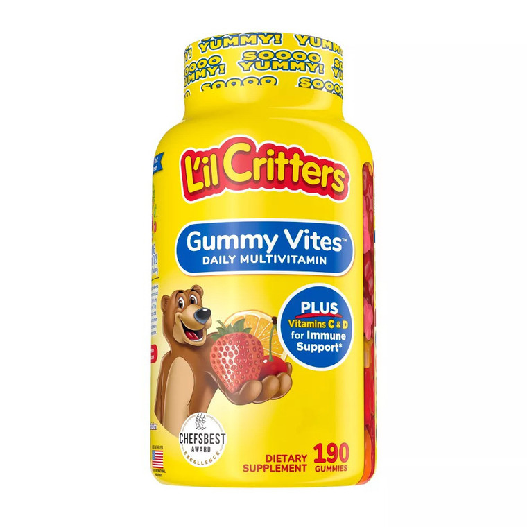 Lil Critters Gummy Vites Complete Kids Multivitamin Gummies, Assorted Fruit Flavor, 190 Ea