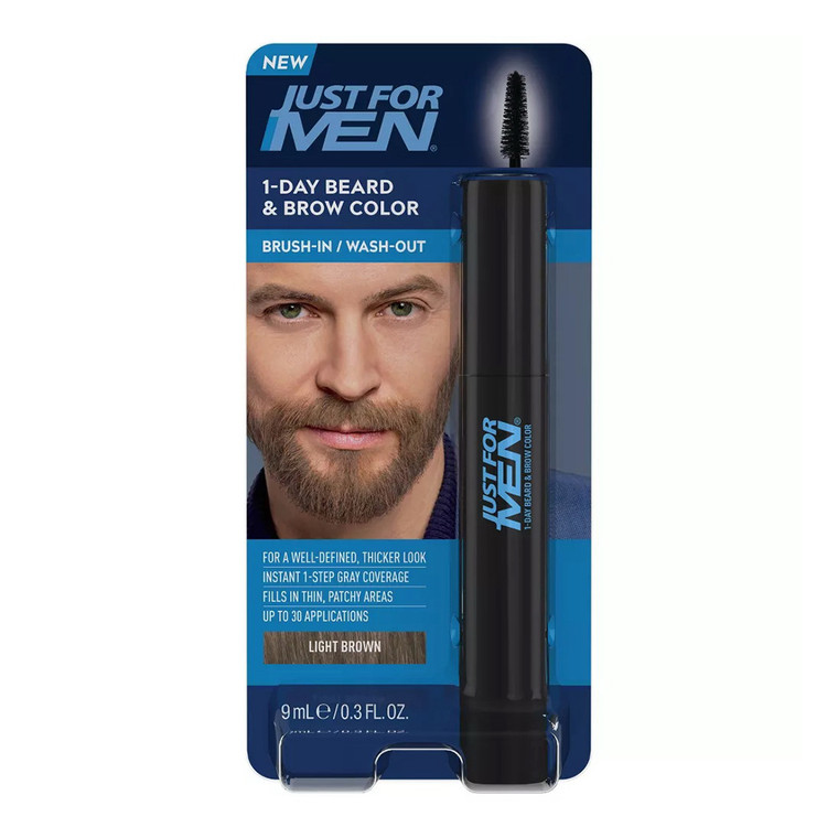 Just For Men 1 Day Temporary Beard And Brow Color, Light Brown, 1 Ea