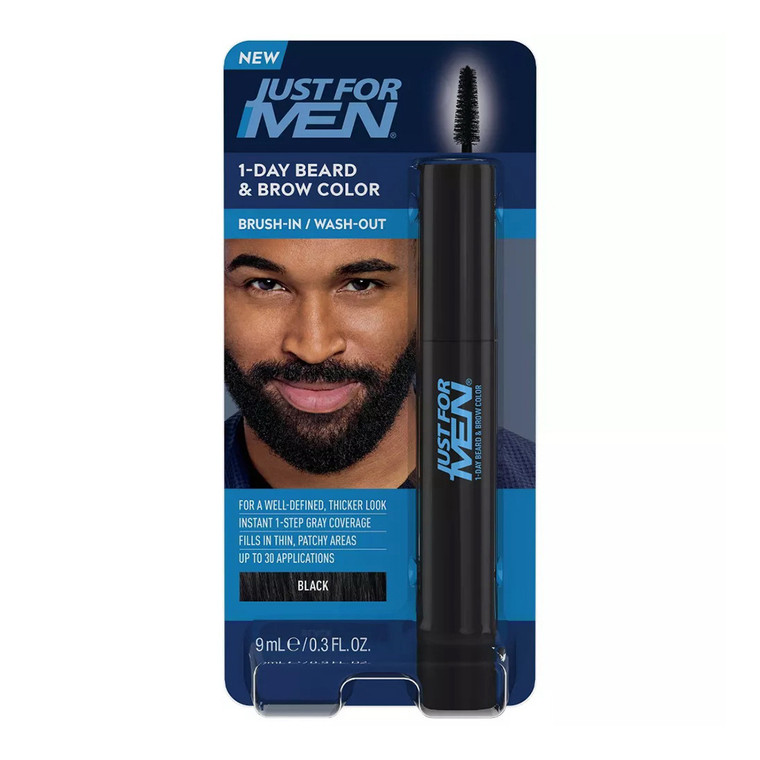 Just For Men 1 Day Temporary Beard And Brow Color, Black, 1 Ea