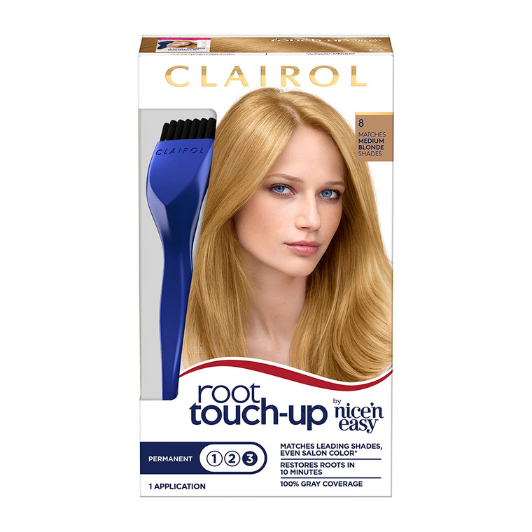 Clairol Nice n Easy Root Touch Up Permanent Hair Color Kit, 8 Medium Blonde, 1 Ea