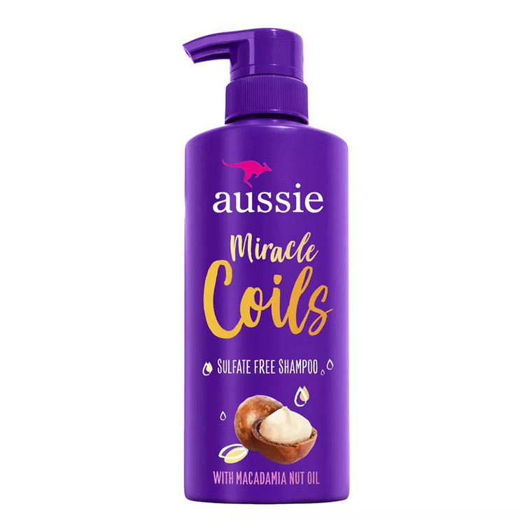 Aussie Miracle Coils Sulfate Free Shampoo With Macadamia Nut Oil, 16 Oz