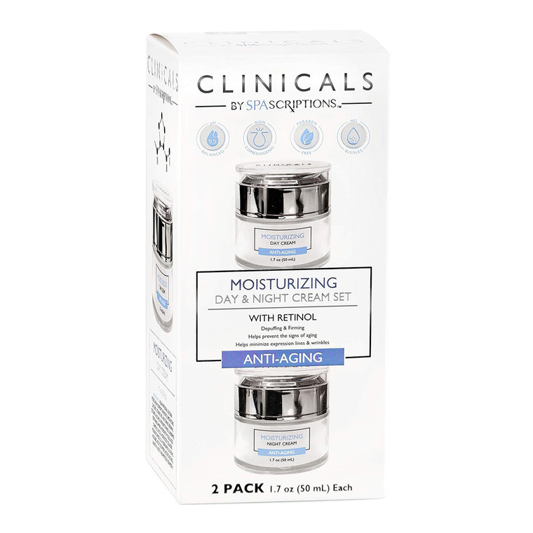 Clinicals Moisturizing Day And Night Anti Aging Cream With Retinol Pack Of 2, 1.7 Oz