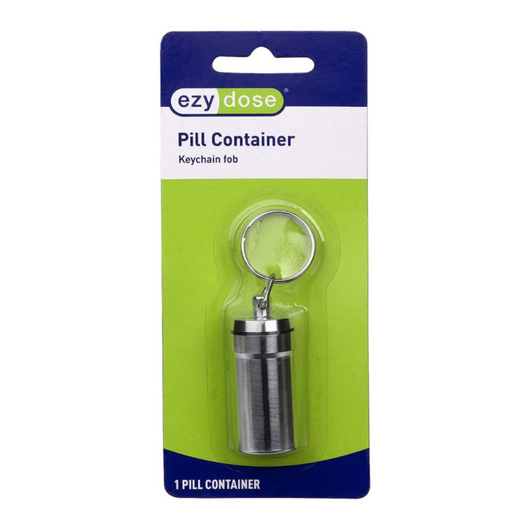 Ezy Dose Stainless Steel Keychain Fob Pill Container, 1 Ea