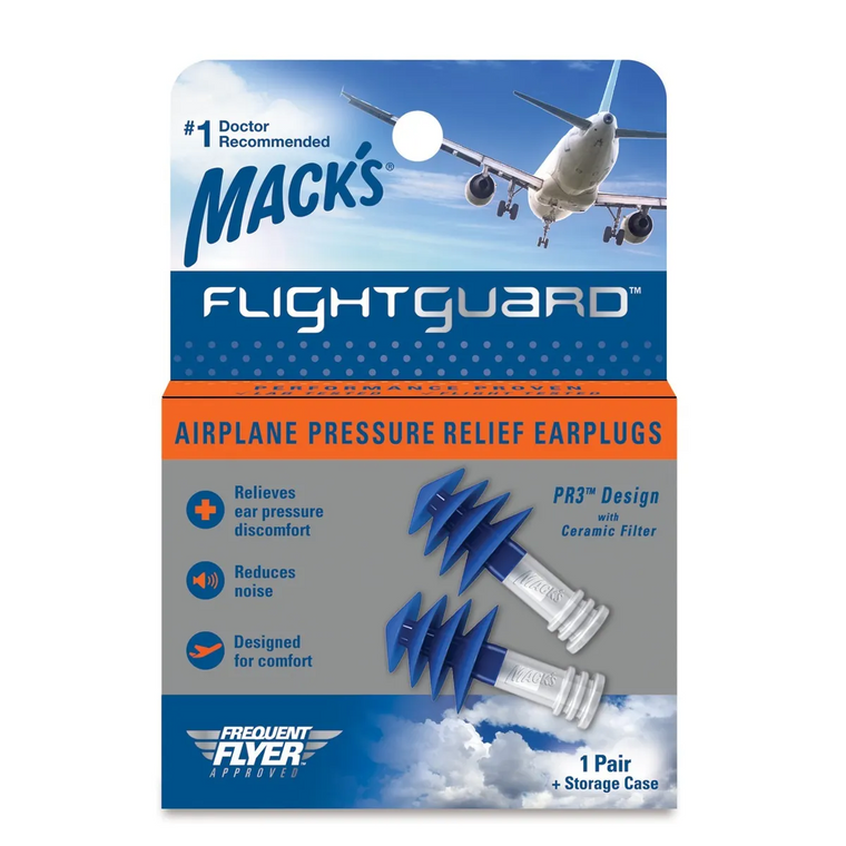 Macks Flightguard Airplane Pressure Relief Earplugs, 1 Pair