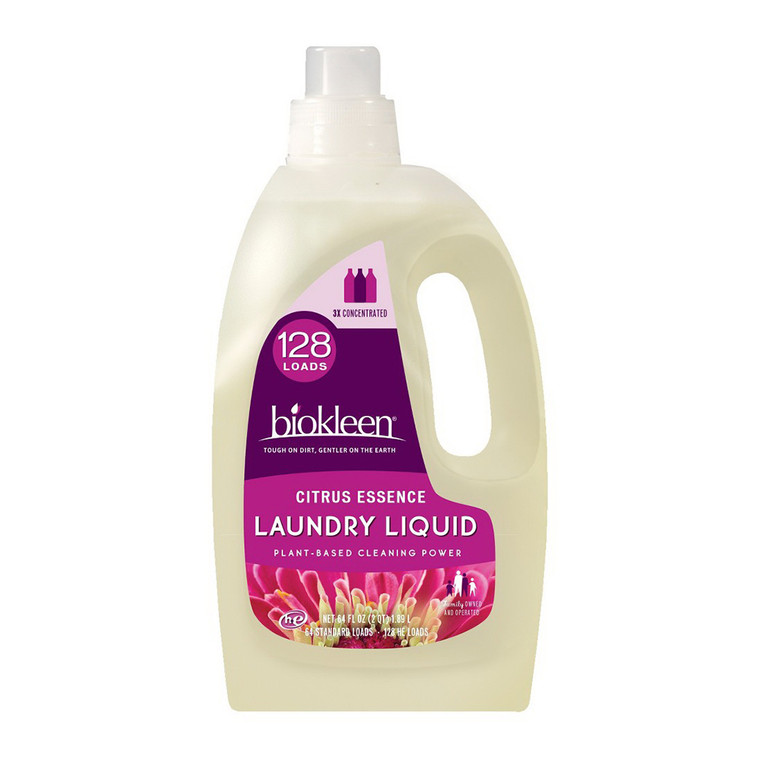 Biokleen Laundry Liquid, Citrus Essence, 64 Oz