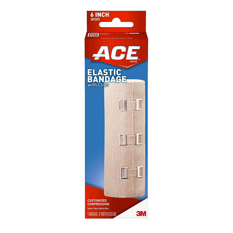 Ace Elastic Bandage With Clips 6 Inch, 1 Ea