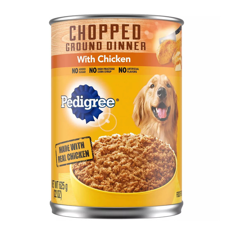 Pedigree Chopped Ground Dinner With Chicken Wet Dog Food, 22 Oz