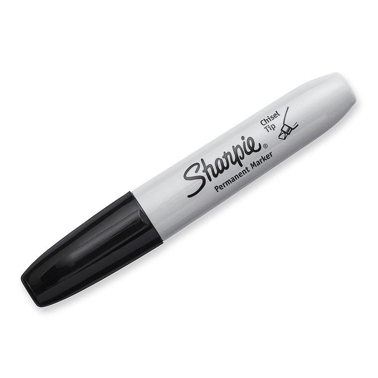 Sharpie Permanent Marker, Chisel Tip, Black, 1 Ea