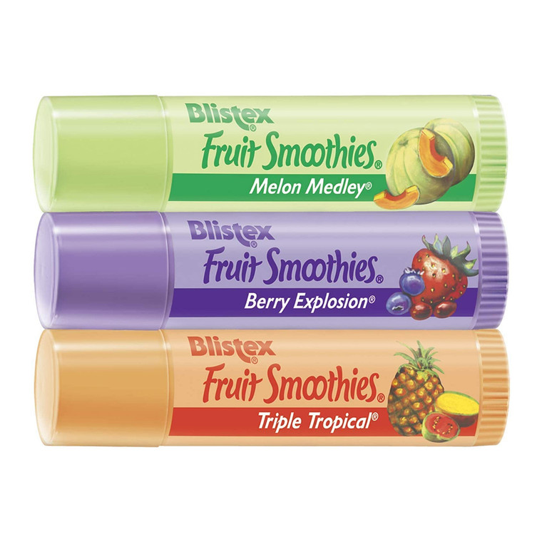 Blistex Fruit Smoothies Lip Moisturizers, Multi Flavors, 3.10 Oz