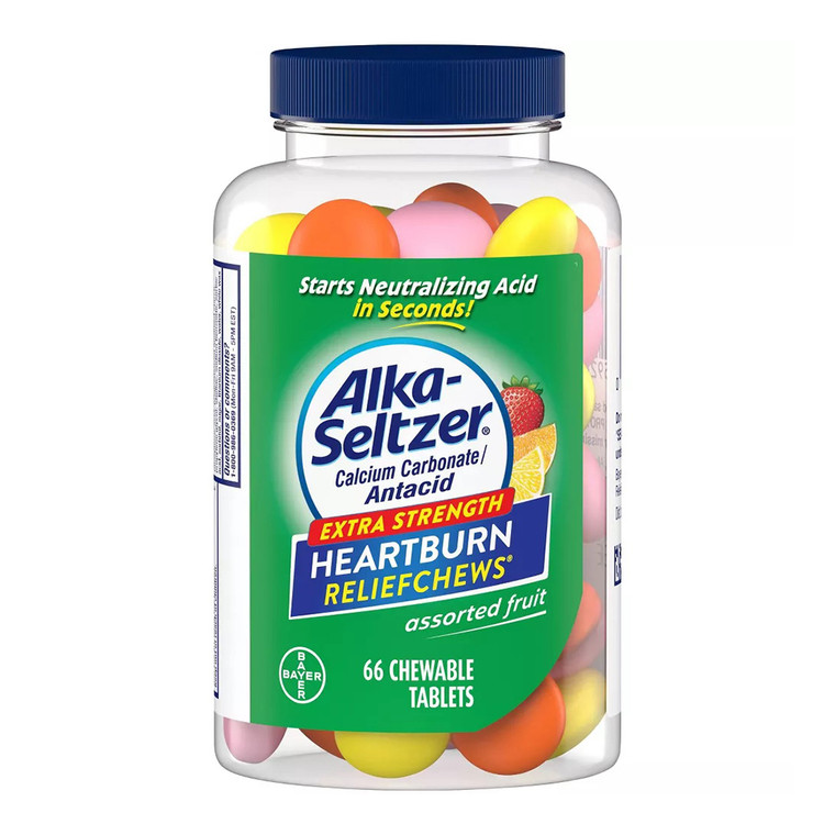 Alka Seltzer Extra Strength Antacid Heartburn Relief Chews, 66 Ea