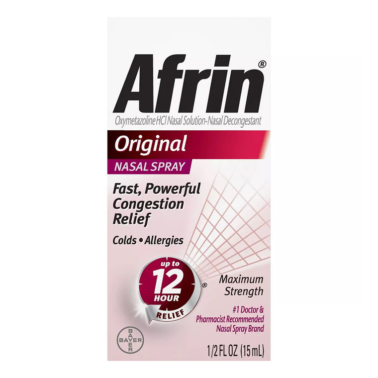 Afrin Original Maximum Strength Nasal Congestion Relief Spray, 0.5 Oz