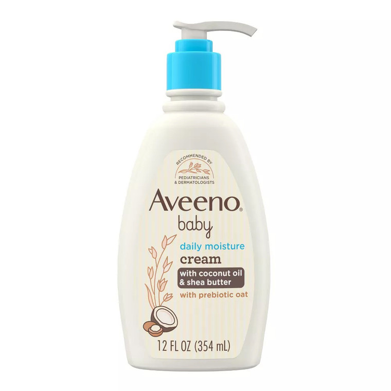 Aveeno Baby Daily Moisturizing Cream With Prebiotic Oat And Shea Butter And Gentle Coconut Scent, 12Oz