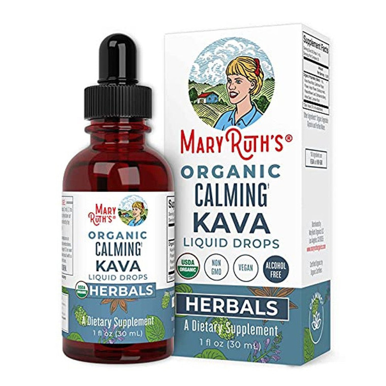 Mary Ruths Organic Calming Kava Liquid Drops, Stress Relief, 1 Oz