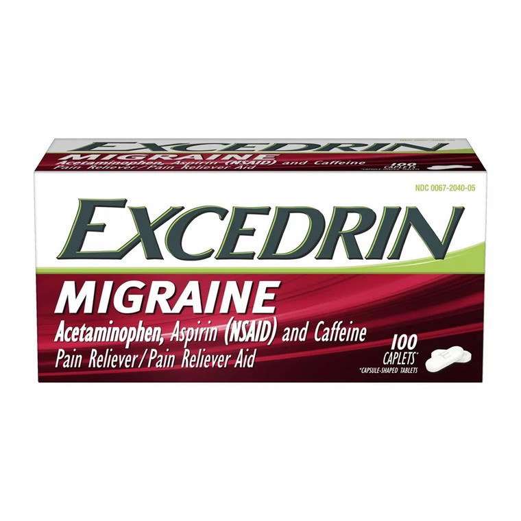 Excedrin Migraine Acetaminophen And Aspirin Pain Reliever Caplets, 100 Ea