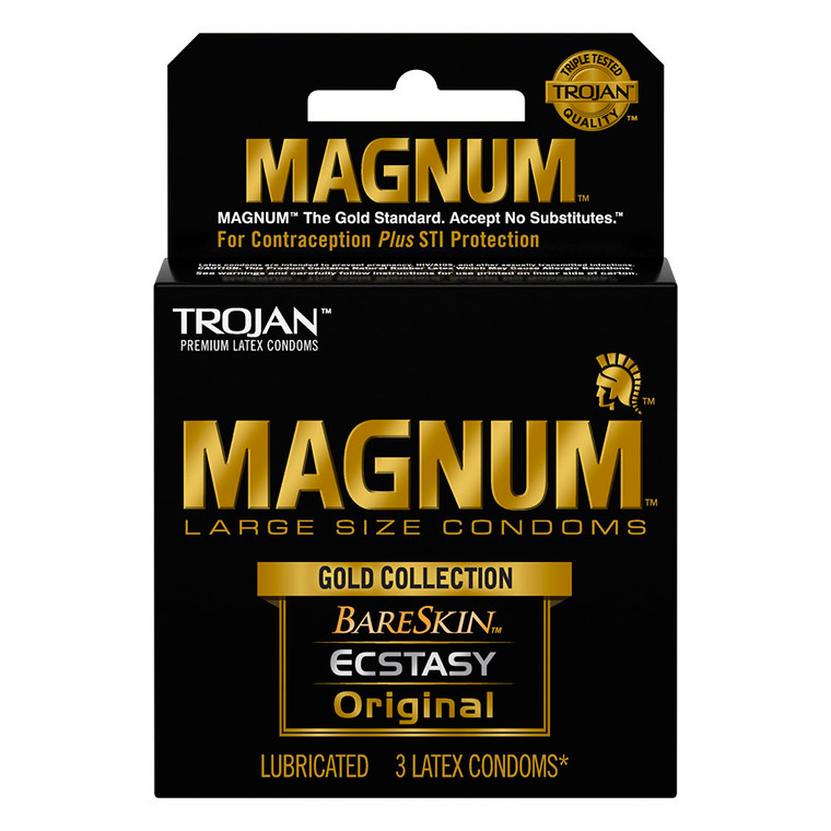 Trojan Magnum Gold Collection Condoms, 3 Ea