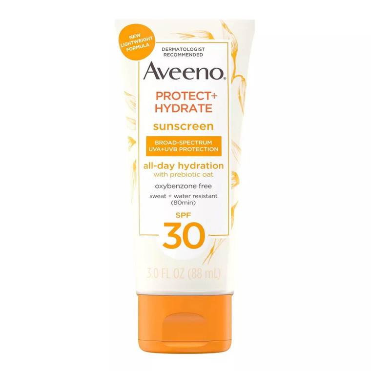 Aveeno Protect Plus Hydrate Moisturizing Body Sunscreen Lotion Spf 30, 3 Oz
