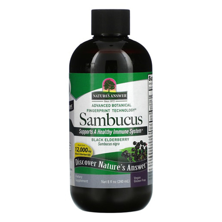 Natures Answer Sambucus Black Elderberry Extract 12000mg Supports Immune Health 8Oz (240ml)