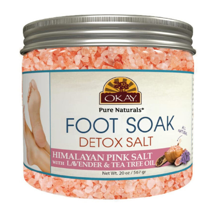 Okay Himalayan Pink Salt Detoxifying Foot Soak With Tea Tree Oil And Lavender, 20 Oz