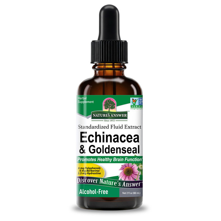 Natures Answer Echinacea and Goldenseal Fluid Extract Supports Digestive and Respiratory Health 2Oz (60ml)
