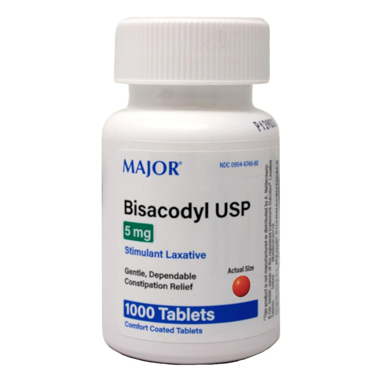 Bisacodyl Stimulant Laxative Tablets Constipation Relief Formula 5 Mg 1000Ea