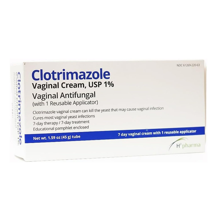 Clotrimazole Vaginal Antifungal Cream 1 Percent with Reusable Applicator Treatment Formula 1.59Oz (45g)