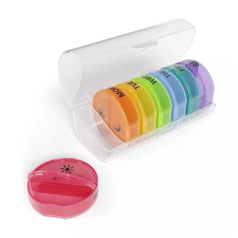 Ezy Dose 7 Day AM PM Pill Organizer for Twice Daily Medication Planning and Weekly Dose Management 1Ea