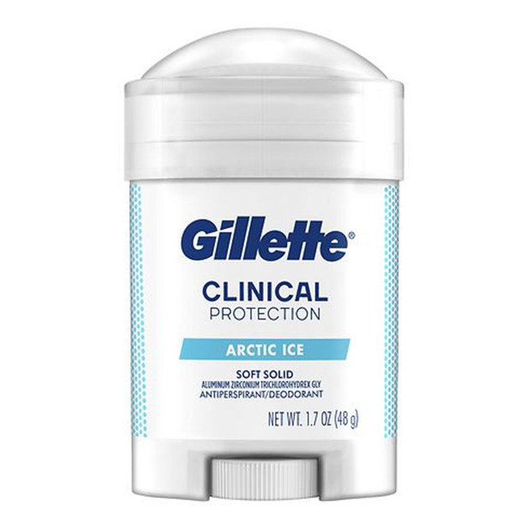 Gillette Clinical Protection Soft Solid Antiperspirant Deodorant, Arctic Ice, 1.7 Oz