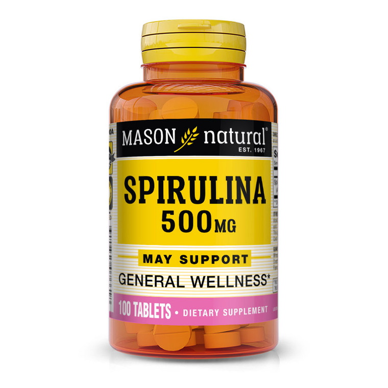 Mason Natural Spirulina Blue-Green Algae 500 Mg Tablets - 100 Ea