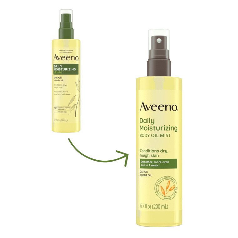 Aveeno Daily Moisturizing Body Oil Mist with Oat and Jojoba Oil for Dry Rough Skin 6.7Oz (200ml)