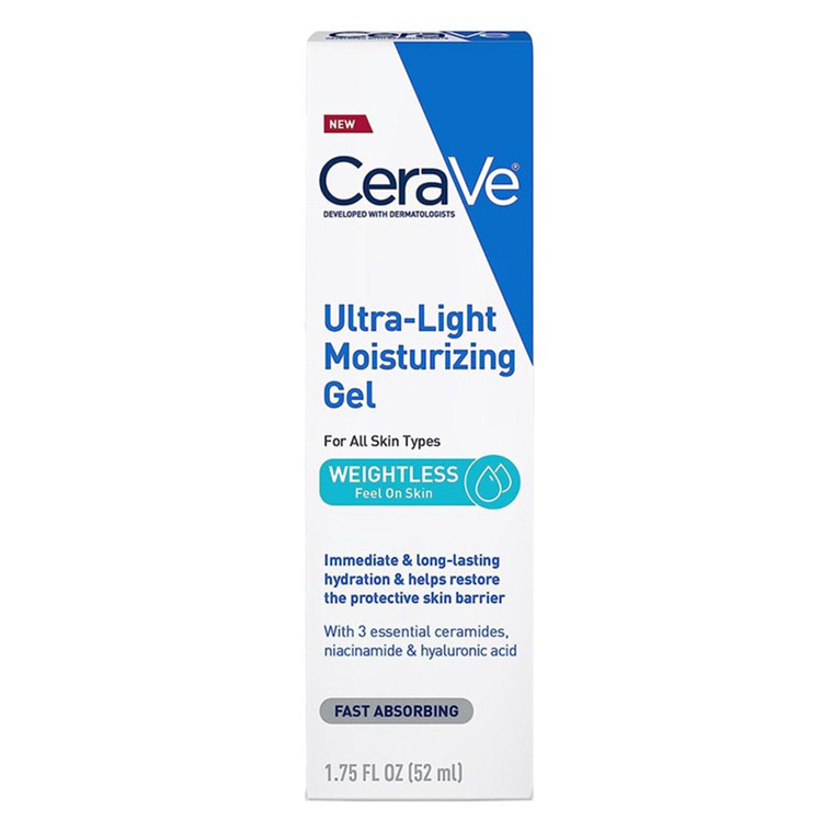 Cerave Ultra Light Moisturizing Gel Immediate Long Lasting Hydration Helps Restore Skin Protective Barrier for All Skin Types 1.75Oz (52ml)